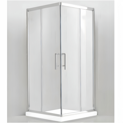 Shower Glass - Doris Series 2-Side Double Sliding Door (1000x1900mm) Chrome